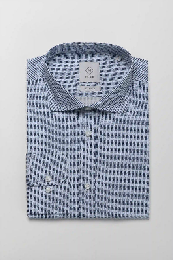 Camicia slim fit con microfantasia stellar stampata