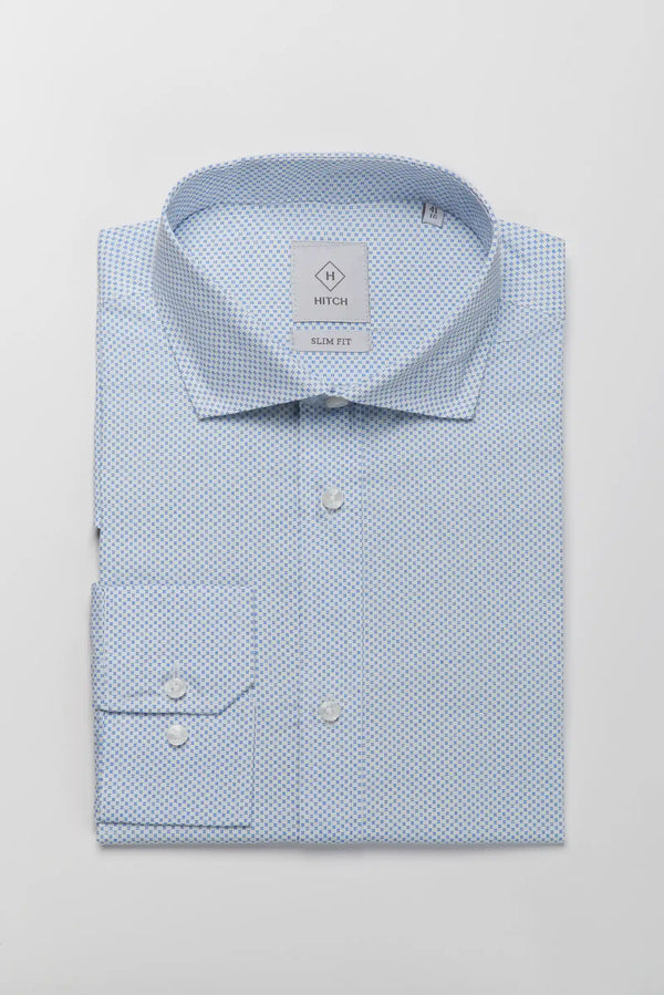 Camicia slim fit con microfantasia stellar stampata