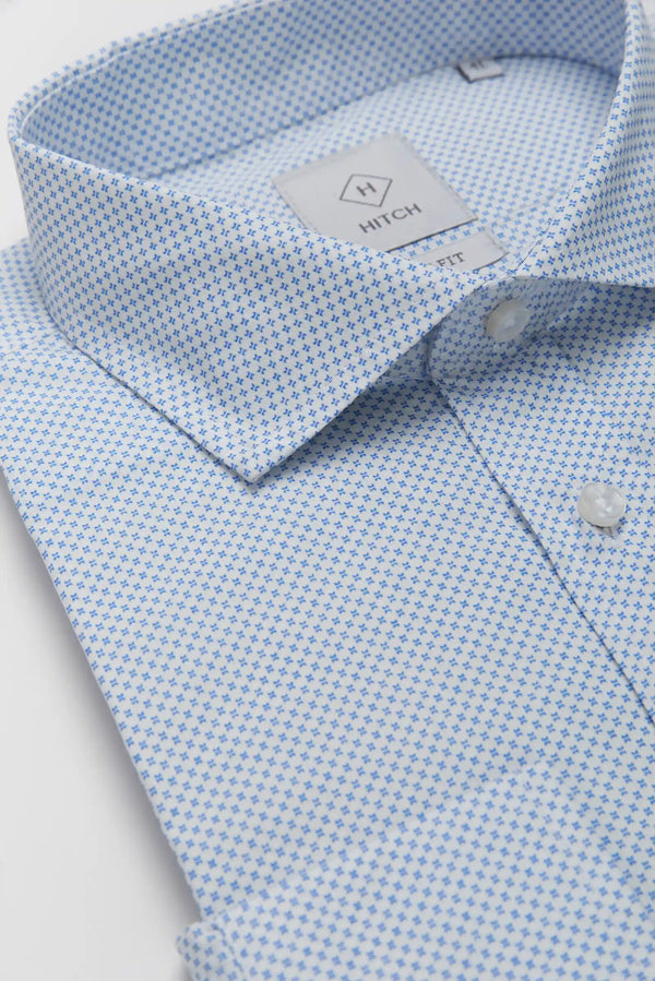 Camicia slim fit con microfantasia stellar stampata