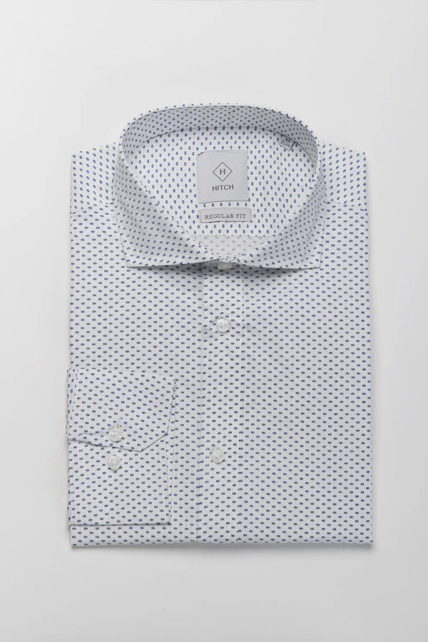 Camicia regular fit con microfantasia eggs stampata