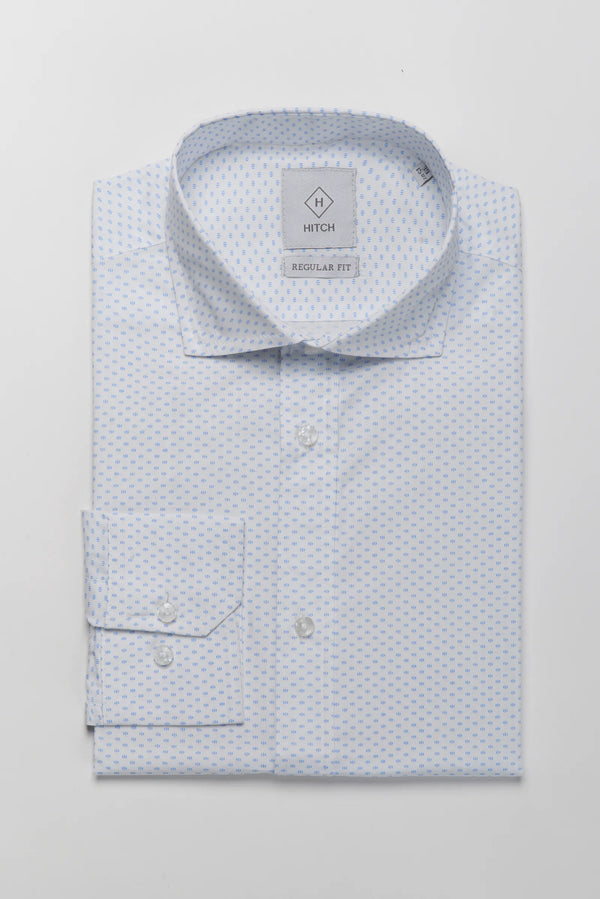 Camicia regular fit con microfantasia eggs stampata