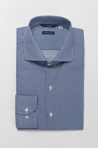 Camicia regular fit con microfantasia tunnel stampata