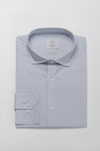 Camicia regular fit con microfantasia turbot stampata