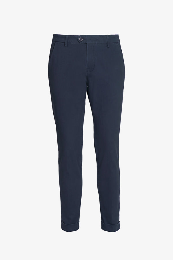 Pantaloni chino con trama spigata Colore: Blu