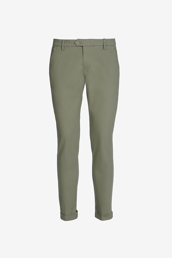 Pantaloni chino con trama spigata